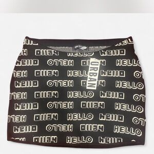 Urban Outfitters Black Skirt with White Text